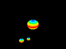 dynamic 3d graph of the sun, the earth, and the moon